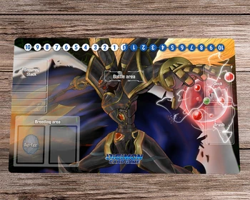 Digimon Alphamon Duel Playmat DTCG CCG Коврик Для Торговой Карточной Игры Коврик Бесплатная Сумка Настольный Игровой Коврик Для Мыши Коврик Для Мыши 60x35 см