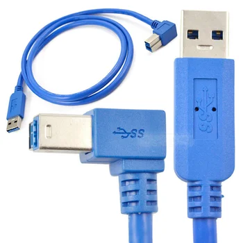3 фута 1 м USB 3.0 A штекер к USB 3.0 B штекерному кабелю под углом 90 градусов влево