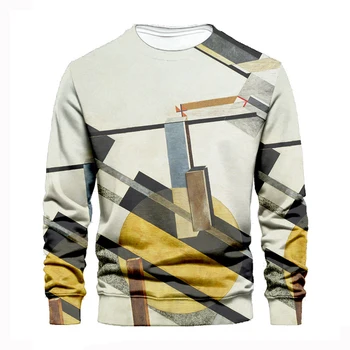 Мужская толстовка Covrlge Весна-осень, круглый вырез, 3D печать, Длинные рукава, Повседневный индивидуальный пуловер, уличная одежда для мужчин MWW420