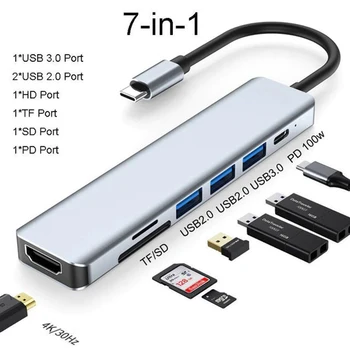 USB Type C КОНЦЕНТРАТОР Док-станция для RAZER Samsung S20 S10 Dex Pad, совместимый с USB-C к HDMI, USB 3.0 концентратор SD TF Карта PD Адаптер