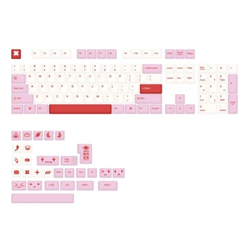 Набор колпачков для ключей РОЗОВЫЙ вишневый колпачок для 133 клавиш механической клавиатуры из маслостойкого материала PBT