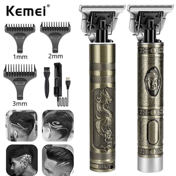 Kemei T9, Беспроводной Мужской Триммер, Профессиональная Машинка Для Стрижки волос 