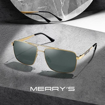 MERRYS DESIGN Мужские Классические Прямоугольные Солнцезащитные очки В авиационной Оправе HD Поляризованные Солнцезащитные очки Для вождения Мужские С защитой UV400 S8280