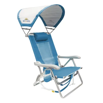 GCI Открытый зонт, рюкзак, пляжный стул, Saybrook Blue, Стулья для кемпинга для взрослых, складной стул