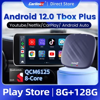 CarlinKit Android 12 CarPlay Ai Box Плюс 665 Беспроводной CarPlay Android TV Box С Поддержкой IPTV Netflix Car Play Streaming Box 8G + 128G