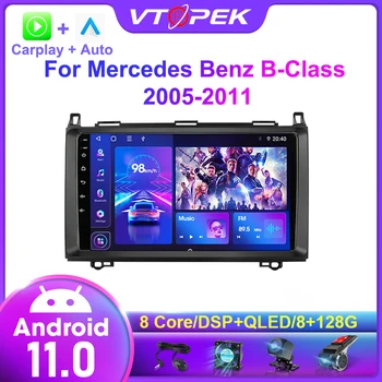 Vtopek Android 11 Автомобильный Радиоприемник Для Mercedes Benz B-Class B Class Viano Vito W245 B200 2005-2012 Мультимедийный Видеоплеер Carplay 4G