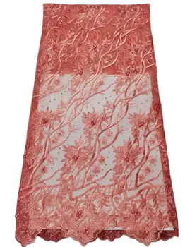 Высококачественная французская кружевная Сетчатая ткань С вышивкой, Африканская кружевная ткань Для вечернего платья