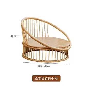 Натуральное бамбуковое сиденье-татами ручной работы, домашний эркерный стул без ножек в японском стиле, стул для задней комнаты без ножекチェィィルィチェチェチェチェチェチェ