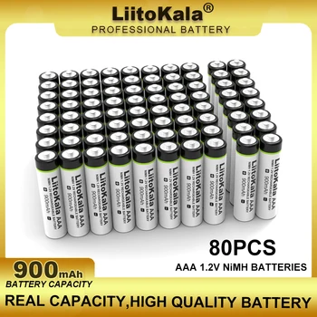 80 шт./лот LiitoKala AAA NiMH 1,2 В Аккумуляторная батарея 900 мАч Подходит для игрушек, мышей, электронных весов и т.д.