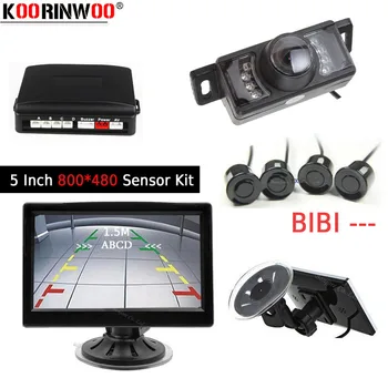 Koorinwoo визуальный парктроник HD 5 ЖК-цветной автомобильный монитор IR 170 ночного видения Камера заднего вида автомобиля датчик парковки Комплект системы