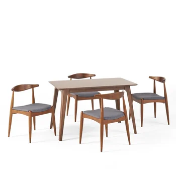 современный набор деревянных обеденных столов из 5 частей