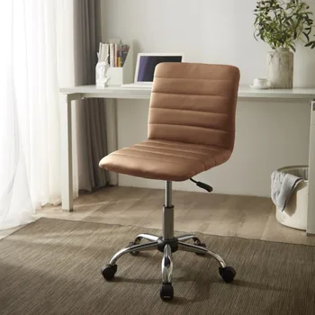 Офисное рабочее кресло из искусственной кожи Urban Shop, регулируемая высота, коричневого цвета, средняя спинка