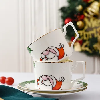 Современная Керамическая Кофейная Кружка Кружки Санта-Клауса Модная Посуда для Напитков Чашка для кофе с молоком Рождественское украшение Рождественский подарок