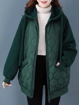 Зимнее пальто для женщин, куртки, Корейская модная уличная одежда, Свободный универсальный утолщенный топ с длинным рукавом, Парка, зимнее пальто для женщин