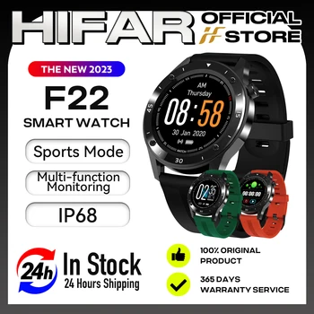 Смарт-часы HIFAR 2023 F22 IP67 Водонепроницаемые Bluetooth Smartwatch Для Мужчин И Женщин PPG Пульсометр Кровяное Давление Кислородный Монитор PK DT78