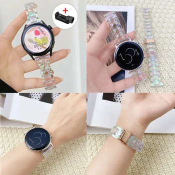 Прозрачный Ремешок из смолы Для Galaxy Watch 4 5 40 мм 44 мм Прозрачный Ремешок Samsung Watch 5 Pro 45 мм Watch 4 Classic 42 мм 46 мм Браслет