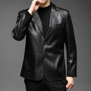 2023 Повседневная стильная модная одежда из высококачественной кожи, Винтажная куртка из натуральной искусственной кожи, съемное мужское новое пальто T729