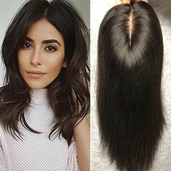 Натуральный Черный Моноблочный парик-Топпер для женщин, прямые человеческие волосы, Женский парик-клипса в топперах, 120 кусочков волос плотностью