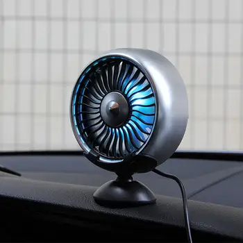 Автомобильный вентилятор F102, 3-уровневое регулируемое вращающееся основание, вентиляционное отверстие в приборной панели, красочный световой USB-вентилятор охлаждения, автоаксессуары