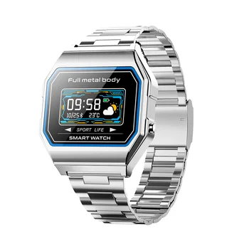 KW18 Спортивные смарт-часы Мужская мода Серебристая сталь IP67 Водонепроницаемый монитор содержания кислорода в крови Напоминание о вызове Смарт-часы для Android