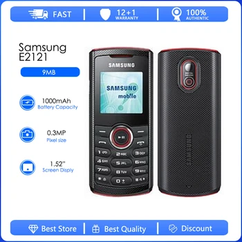 Samsung E2121 Восстановленный-оригинальный разблокированный Samsung Guru E2121B GSM, одна sim-карта, FM-радио, мобильный телефон, бесплатная доставка