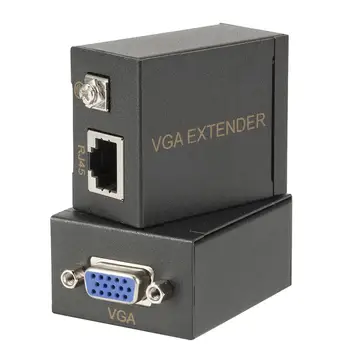 Сетевой кабель RJ45-Удлинитель VGA 60 Метров VGA-Сетевой Кабель Усилителя сигнала Передатчик Ethernet Настенные Адаптеры