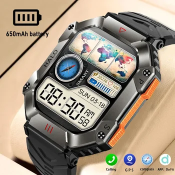 2,0-дюймовые Военные Уличные смарт-часы Для Мужчин с большой батареей 650 мАч, GPS, спортивные часы для фитнеса, 2023, Bluetooth-вызов, Умные часы