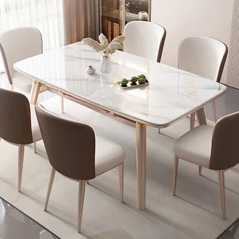 Обеденный стол из массива дерева, водонепроницаемый, скандинавский квадратный выдвижной обеденный стол, Роскошная мебель для дома Mesas De Comedor