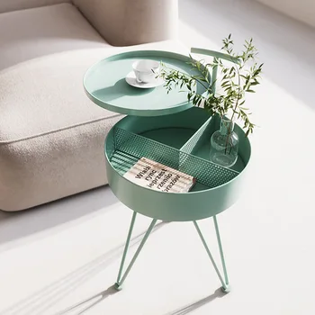 Приставной столик для дивана Macaron, креативный простой современный мини-журнальный столик, художественный съемный сетчатый красный стиль