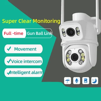 Камера с шаровой опорой, Бинокулярная Камера ночного видения HD, Домашняя Уличная Полноцветная камера, беспроводной мониторинг сети WiFi