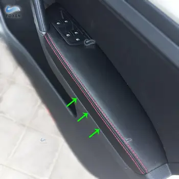 Для VW Golf 7 2014 2015 2016 2017 2018 4 шт. Панель Подлокотника двери автомобиля, отделка из микрофибры, кожаный чехол