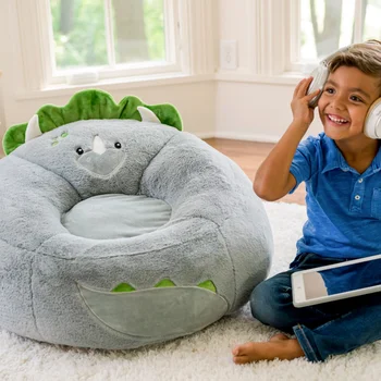 Your Zone Детское Мягкое плюшевое кресло-мешок с динозавром, серый мини-диван детские стулья диван детские sillones infantiles