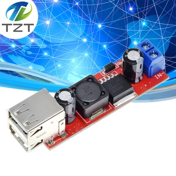 TZT DC 6 В-40 В До 5 В 3A Двойная зарядка через USB DC-DC Понижающий Преобразователь Модуль Для автомобильного Зарядного устройства LM2596 Dual USB