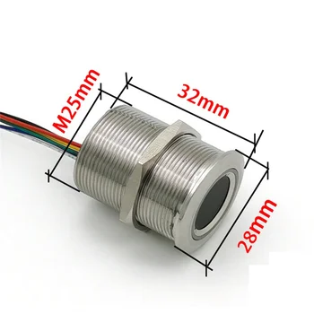 R503 с круглым RGB-кольцевым индикатором LED Control DC3.3V MX1.0-6Pin емкостный модуль сканирования отпечатков пальцев, датчик-сканер, 15 мм