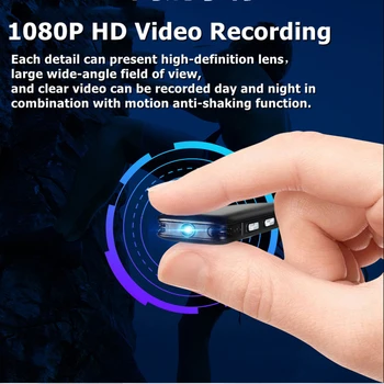Мини-камера 1080P HD Цифровой Голосовой Видеомагнитофон Профессиональная Широкоугольная видеокамера DV 150 ° Smart Dictaphone Home Security Cam