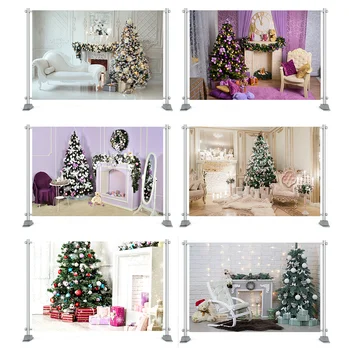 Рождественская елка, вечеринка, фотография на заднем плане дома, новый фон для фотосессии детей, фотография для вечеринки по случаю дня рождения