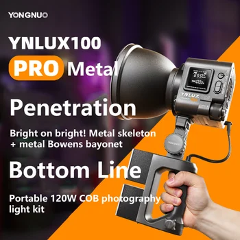 YONGNUO YNLUX100 100 Вт 3200 К-5600 К Ручной наружный светодиодный светильник с креплением Bowens с адаптером питания для ручки