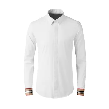 Высококачественные роскошные ювелирные изделия Нового дизайна, Белое хлопчатобумажное платье на заказ, мужская рубашка с Длинным рукавом, мужская рубашка на заказ