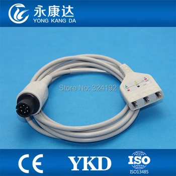Бесплатная доставка, совместимый кабель LL style с 3 выводами для ЭКГ, медицинский кабель для ЭКГ