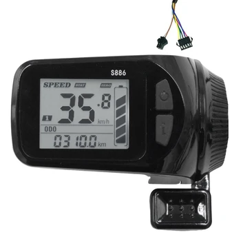 Ebike ЖК-дисплей с Сенсорным экраном, измеритель дроссельной заслонки, ЖК-дисплей 24 В/36 В/48 В/60 В S886 Для Электрических Велосипедов E-Scooter (SM штекер)