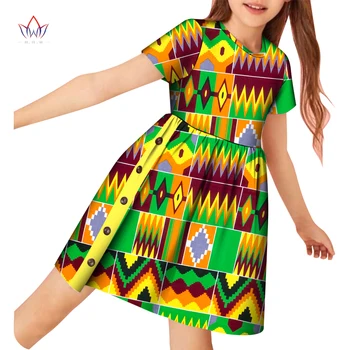 BRW/Одежда С принтом в Африканском стиле, Летнее Традиционное Платье в стиле Дашики с коротким рукавом в стиле Анкара, Детские Милые Платья, Большие Размеры WYT684