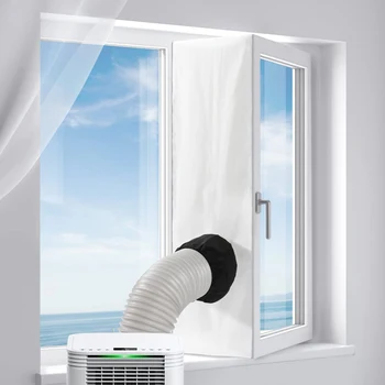 Портативное уплотнение окна переменного тока, универсальное уплотнение окна 118 дюймов для портативного кондиционера, комплект для вентиляции окна с термоусадочной веревкой
