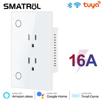 16A Tuya Wifi Розетка, штепсельная розетка США, приложение Smart Life, включение-выключение электрооборудования для Google Home Alexa Tmall Genie