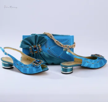 Высококачественные Туфли И сумки Итальянского дизайна PM В тон Туфлям на низком каблуке С открытым носком, Женские Туфли И сумки для свадебной вечеринки
