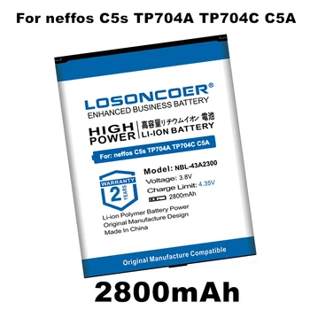 LOSONCOER NBL-43A2300 2800 мАч Аккумулятор для neffos C5s TP704A TP704C C5A TP703A литий-ионный аккумулятор с подставкой для телефона в подарок