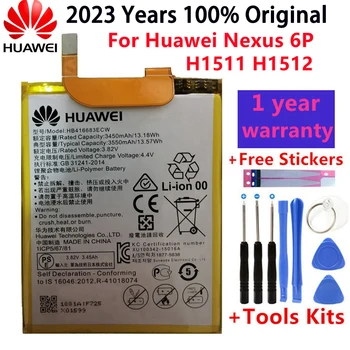 2023 Hua Wei Оригинальный Аккумулятор для телефона HB416683ECW для Huawei Nexus 6P H1511 H1512 3450mAh Оригинальный Сменный Аккумулятор Бесплатные Инструменты