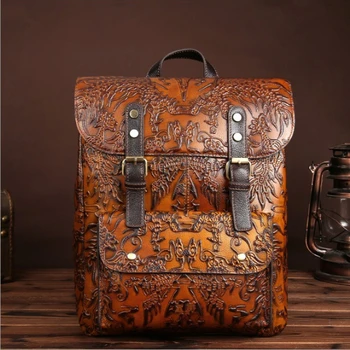 Оригинальная кожаная сумка для протирания рук, повседневная женская сумка, кожаный ретро-старомодный рюкзак с верхним слоем