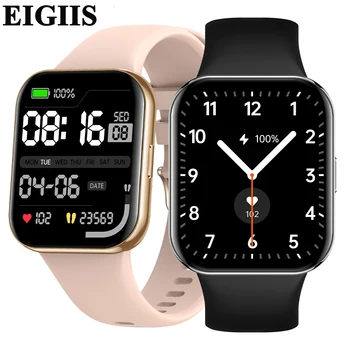 Женские смарт-часы EIGIIS Call с пользовательским циферблатом для Android IOS, Bluetooth-звонок, частота сердечных сокращений, артериальное давление, часы-браслет с полным касанием