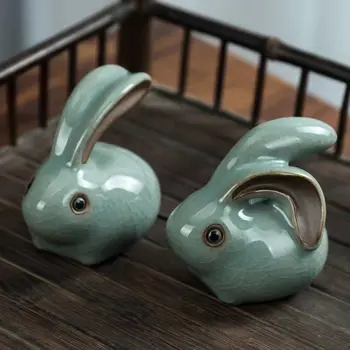 Чайные украшения Geyao для домашних животных могут поднять настроение кролику, чайному питомцу, благоприятному кролику, домашнему украшению, чайному столу, чайным маленьким украшениям.