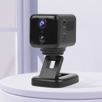 Видеокамера для домашней безопасности высокой четкости, двусторонний домофон, Вращающаяся беспроводная камера для помещений, ночное видение, низкое энергопотребление для офиса, автомобиля, дома